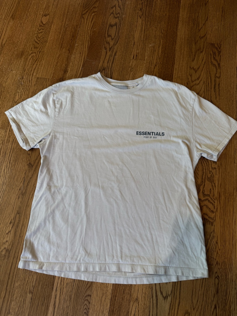 ESSENTIALS Men’s Short Sleeve Crew T-Shirt in Light Gray with Chest Logo